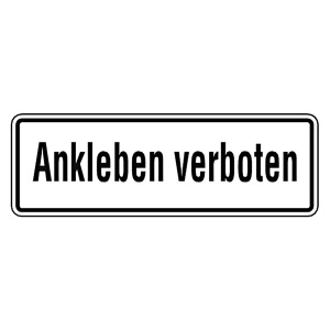 Verbotsschild Ankleben verboten Folie 150 x 50 mm Einzeletikett