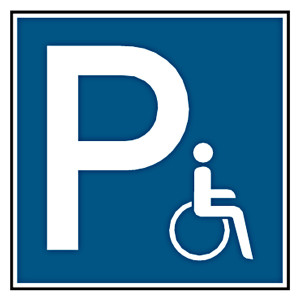 Parkplatzschild "Parkplatz für Rollstuhlfahrer"