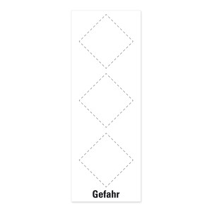 Grundetikett 90 x 248 mm für 3 GHS Piktogramme mit Signalwort "Gefahr" 100er Pack