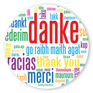 Geschenk-Aufkleber "Danke" rund Ø 30mm selbstklebende PE-Folie 100 Stück