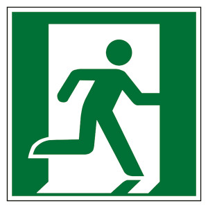 Rettungszeichen Rettungsweg/Notausgang rechts DIN EN ISO 7010 E002