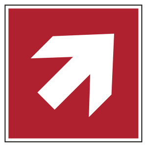 Brandschutzzeichen Richtungspfeil schräg DIN EN ISO 7010