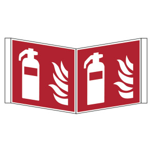 Brandschutzzeichen Winkelschild Feuerlöscher DIN EN ISO 7010 F001