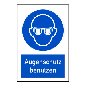 Kombischild "Augenschutz benutzen" DIN EN ISO 7010, M004 und ASR A1.3 (2013)