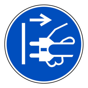 Gebotszeichen "Netzstecker ziehen" DIN EN ISO 7010, M006