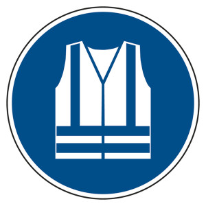 Gebotszeichen "Warnweste benutzen" DIN EN ISO 7010, M015 und ASR A1.3 (2013)