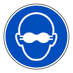 Gebotszeichen "Weitgehend lichtundurchlässigen Augenschutz benutzen" DIN EN ISO 7010, M007 und ASR A1.3 (2013)