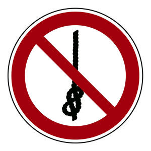 Verbotszeichen Knoten von Seilen verboten DIN EN ISO 7010 P030