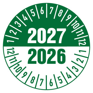 Prüfplaketten zweifarbig Ø 30 mm aus PVC-Folie 10 Stück/Bogen