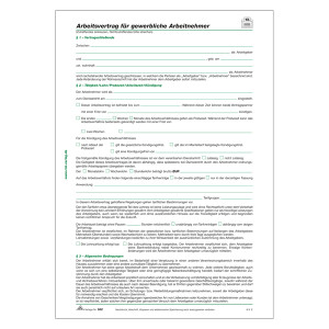 Arbeitsvertrag für gewerbliche Arbeitnehmer DIN A4