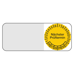 Kabelprüfplakette "Nächster Prüftermin" Gelb 5 Stück/Bogen