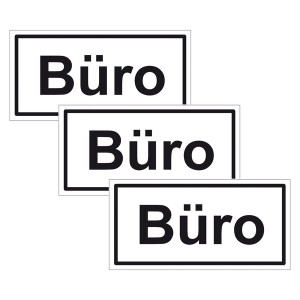 Türhinweisschild "Büro" 3er Pack Folie selbstklebend