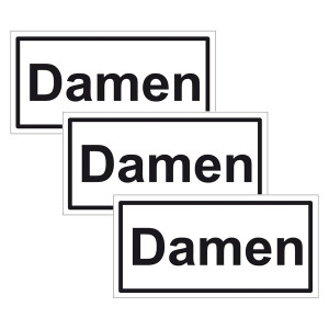 Türhinweisschild "Damen" 3er Pack Folie selbstklebend