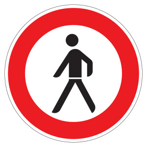 Verkehrsschild "Verbot für Fußgänger" aus Aluminium