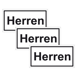 Türhinweisschild "Herren" 3er Pack Folie selbstklebend