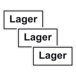 Türhinweisschild "Lager" 3er Pack Folie selbstklebend