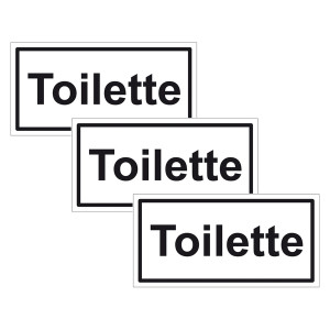 Türhinweisschild "Toilette" 3er Pack Folie selbstklebend