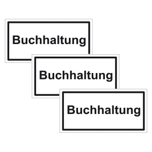 Türhinweisschild "Buchhaltung" 3er Pack Folie selbstklebend