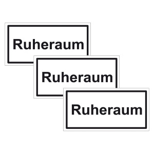 Türhinweisschild "Ruheraum" 3er Pack Folie selbstklebend