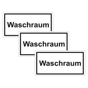 Türhinweisschild "Waschraum" 3er Pack Folie selbstklebend