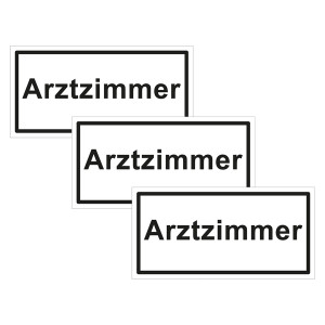Türhinweisschild "Arztzimmer" 3er Pack Folie selbstklebend