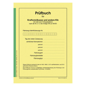 Prüfbuch für Kraftomnibusse und andere Kfz DIN A5
