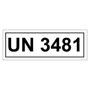 Gefahrzettel mit UN 3481
