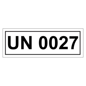 Gefahrzettel mit UN 0027