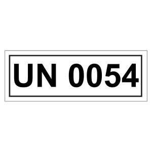 Gefahrzettel mit UN 0054
