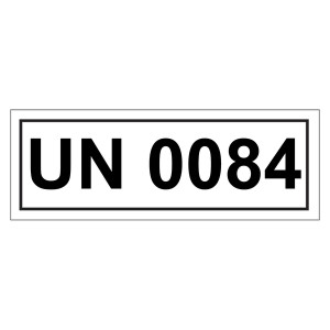 Gefahrzettel mit UN 0084