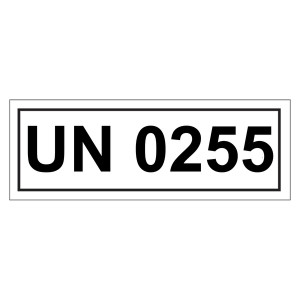 Gefahrzettel mit UN 0255