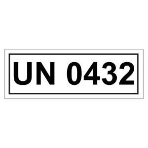 Gefahrzettel mit UN 0432
