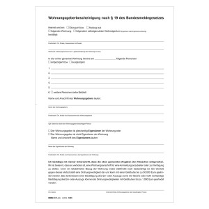 Wohnungsgeberbescheinigung 2 Seiten DIN A4 10-er Pack