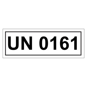Gefahrzettel mit UN 0161