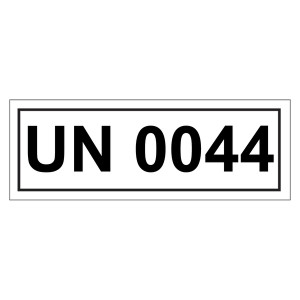 Gefahrzettel mit UN 0044
