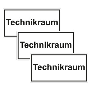 Türhinweisschild "Technikraum" 3er Pack Folie selbstklebend