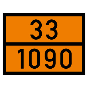 Warntafel 33 1090, orange, 400 x 300 mm