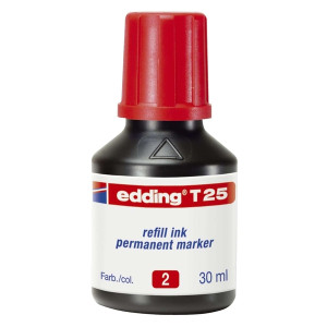 Edding T 25 Nachfülltusche für Permanentmarker, 30 ml, rot