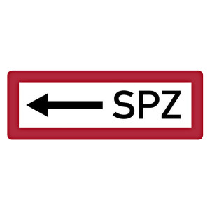 Feuerwehrzeichen SPZ linksweisend DIN 4066