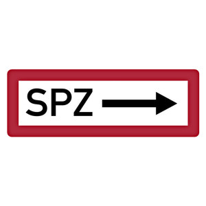 Feuerwehrzeichen SPZ rechtsweisend DIN 4066