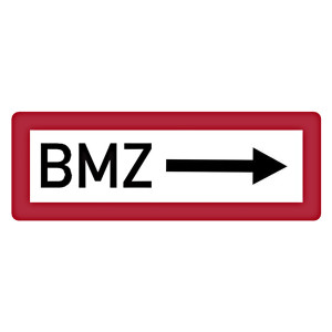 Feuerwehrzeichen BMZ rechtsweisend DIN 4066