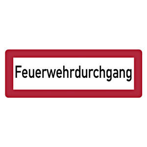 Feuerwehrzeichen Feuerwehrdurchgang DIN 4066