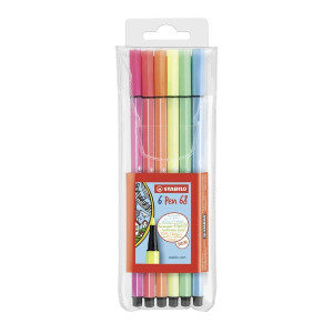 Stabilo® Fasermaler Pen 68 - Etui, 6 Farben 6806-1