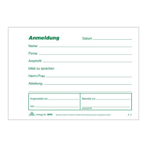 RNK Verlag Besucher-Anmeldung - Block, 50 Blatt, DIN A6 quer