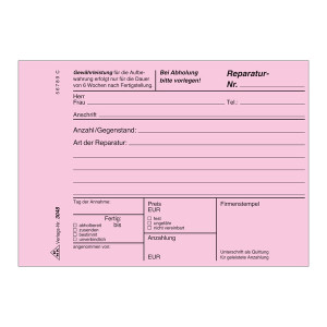 RNK Verlag Reparaturschein - Block - SD, 3 x 40 Blatt, DIN A6 quer