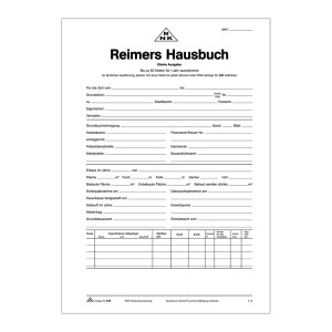 RNK Verlag Reimers Hausbuch mit einer Seite für je drei Monate, 12 Seiten + Jahreszusammenstellung (Art.Nr. 964), DIN A4