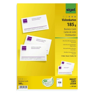 Sigel® Visitenkarten, microperforiert, 185 g/qm, hochweiß, 150 Stück