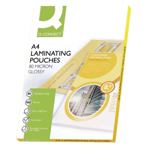 Q-Connect Heißlaminier-Folientasche, A4, 80 mym, 216 x 303mm, 100 Stück