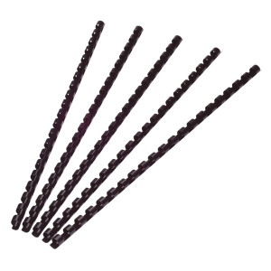 Q-Connect Plastik-Binderücken, 6 mm, für 25 Blatt, schwarz, 100 Stück