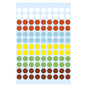 Herma 1831 Vielzwecketiketten farbig sortiert Ø 8 mm rund Papier matt 540 St.